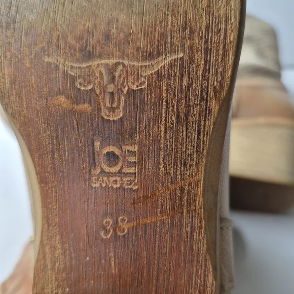 Joe Sanchez Tan Ankle Booties, Suede and Leather Sz 38,western Cowgirl - Picture 12 of 16